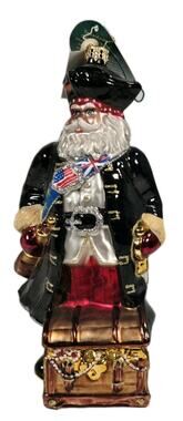 Rare Christopher Radko CAPTAIN OGLETHORPE Santa Glass Ornament 3012834 Military